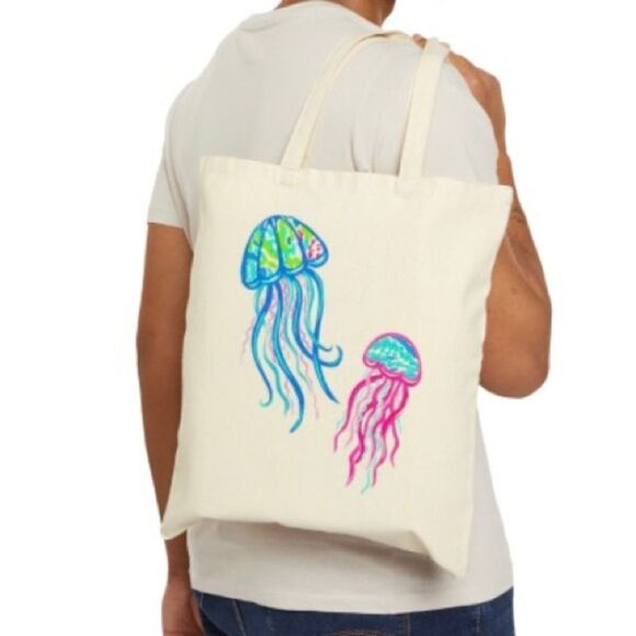 Colorful Lilly Pattern Jellyfish Tote - Picture 8 of 8